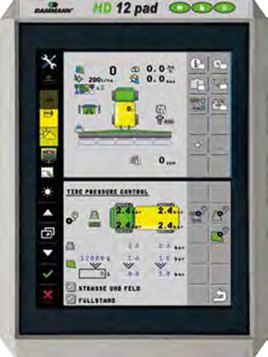 Управление опрыскивателем дамманн